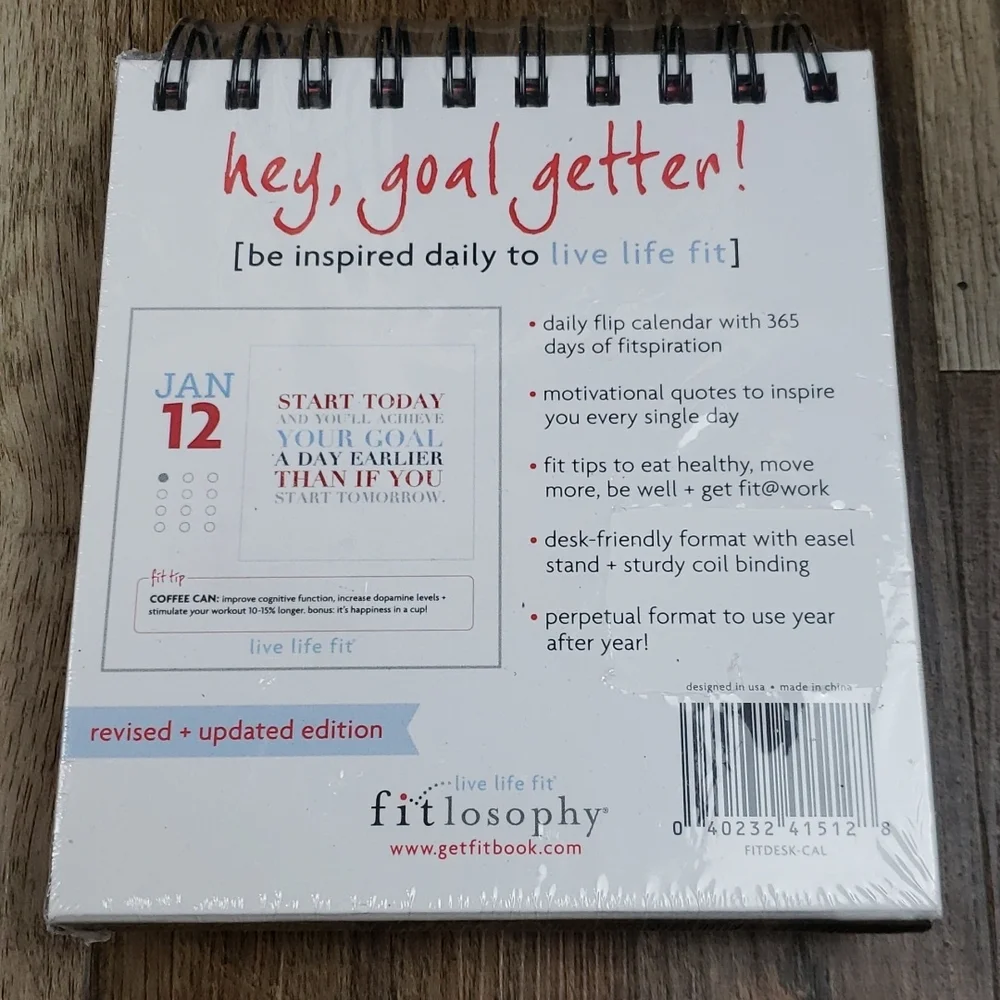 NEW in Plastic Fitlosophy Inspirational Desktop Calendar
